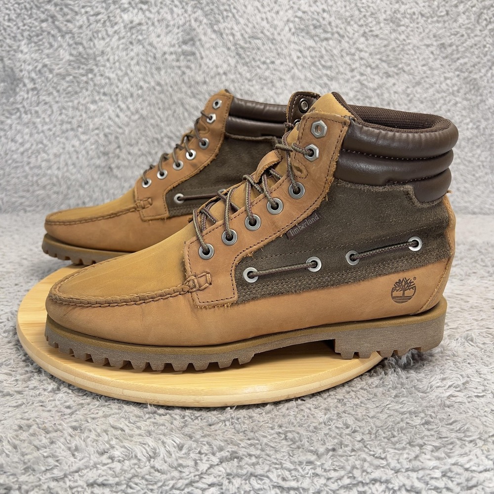 Timberland AE Oakwell Boots Mens 10 M Brown Leather 7-Eye Moc Toe Lug Boot A14T9